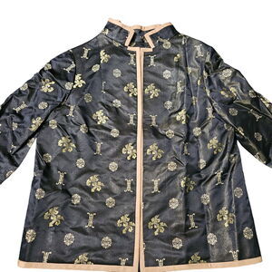 State Side Tailor Yokohama Japan Womens Japanese Jacket Black And Gold PS